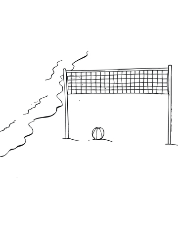 Beach Volleyball Field Coloring Page